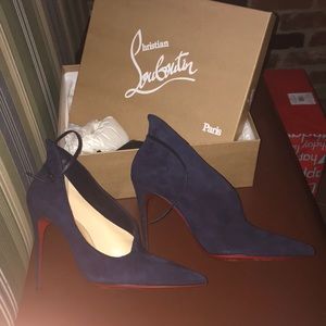 Navy Suede Louboutin Heels